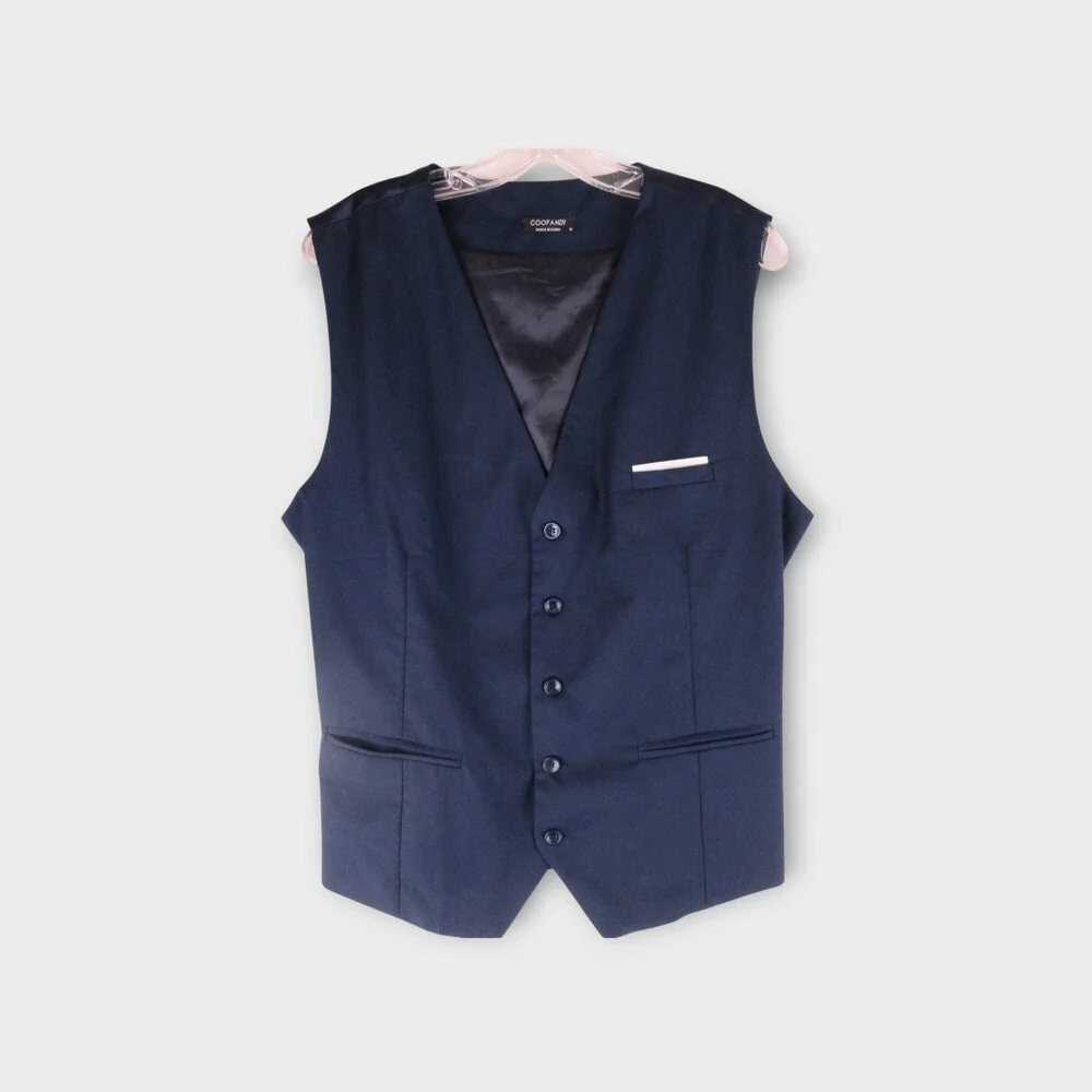 Coofandy Navy Formal Suit Vest Size M